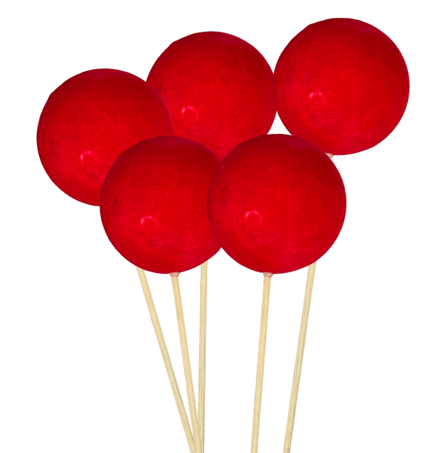 5 Plüschkugeln in Rot - Blume Ideal