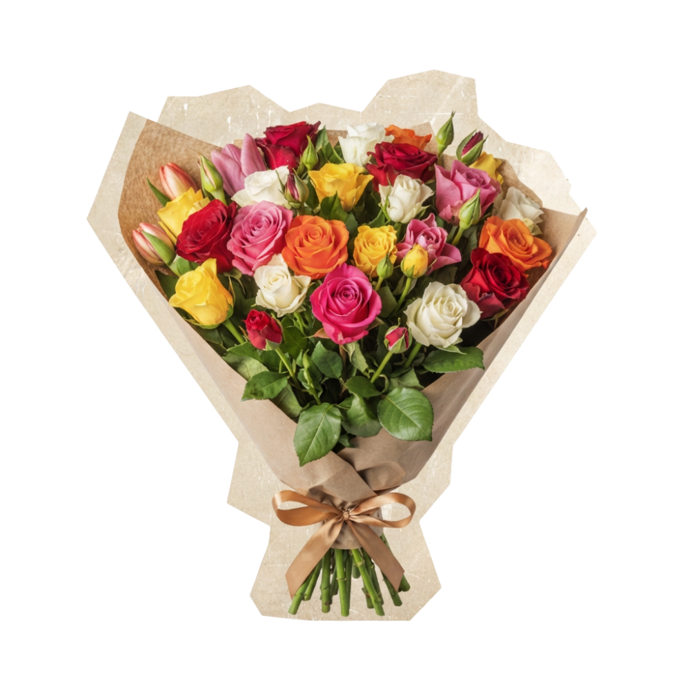 60 bunte Rosen - Blume Ideal