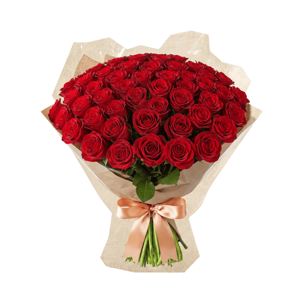 60 rote Rosen "Perfekter Liebesbeweis" - Blume Ideal