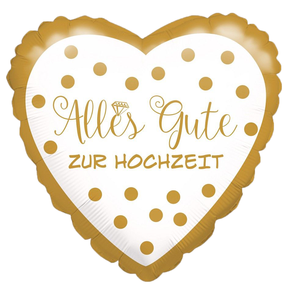Heliumballon - Alles Gute zur Hochzeit I Weiß-Gold