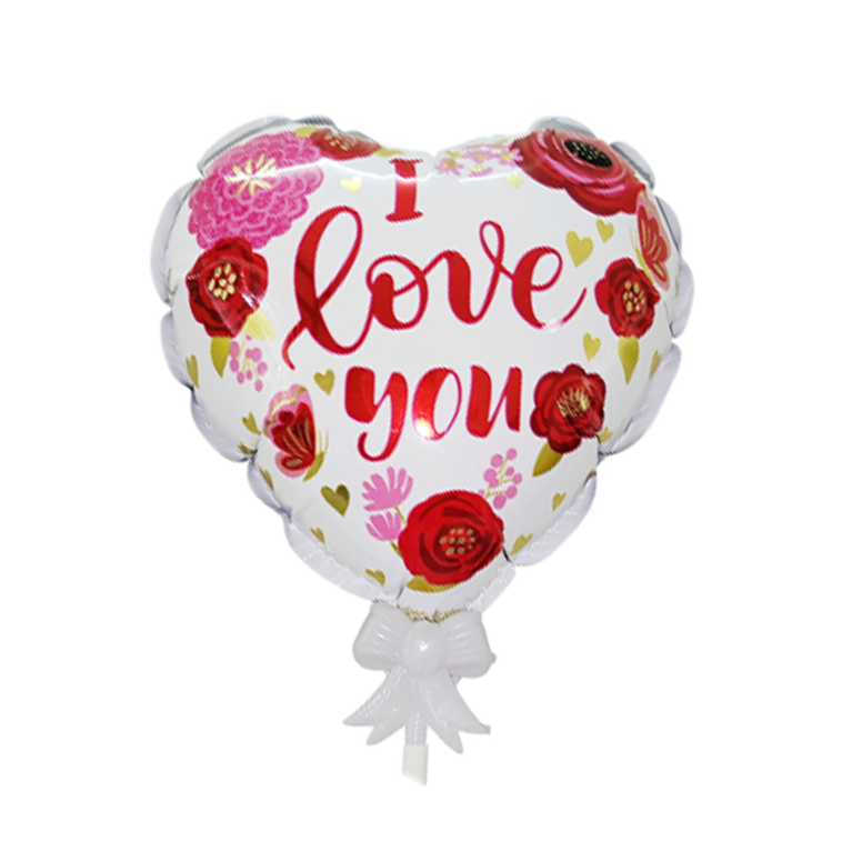 Herzballon weiß/rot
