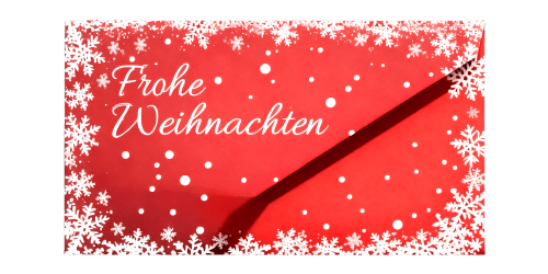 Briefumschlag "Frohe Weihnachten“ – Rot (DIN Lang) - Blume Ideal