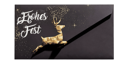 Briefumschlag "Frohes Fest“ – Mit Rentier (DIN Lang) - Blume Ideal