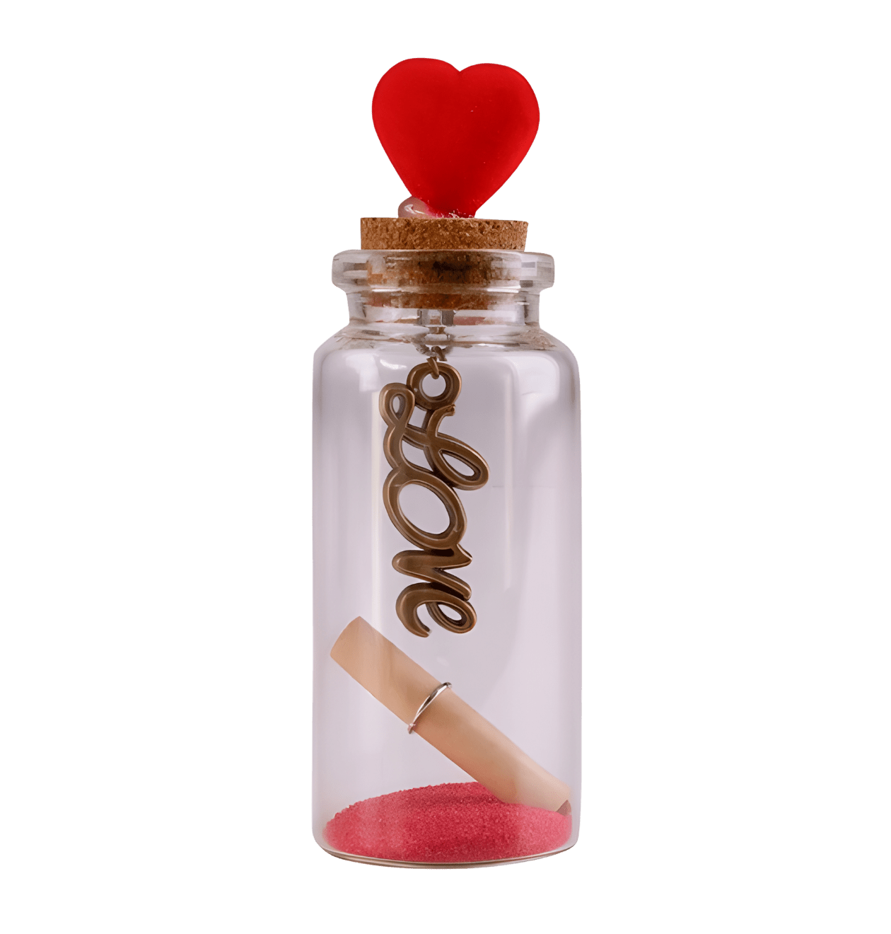 Flaschenpost mit Herzdeko (8,5 cm) - Blume Ideal