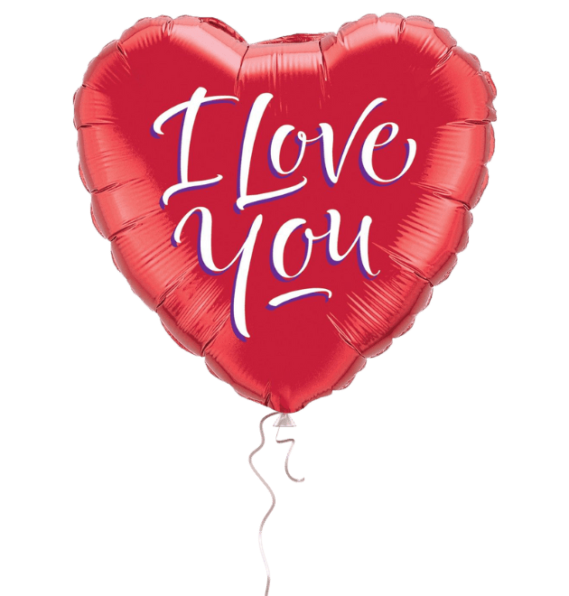 Heliumballon - I Love You I Rot - Herz - Blume Ideal