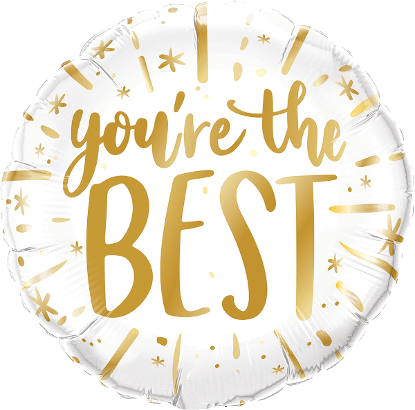 Heliumballon - you're the BEST I Weiß - Gold - Blume Ideal