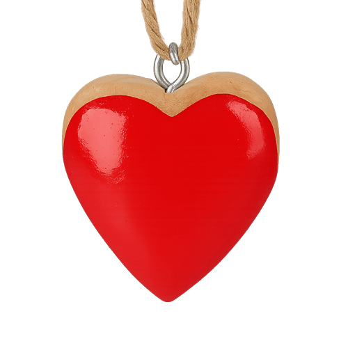 Holz - Herz Anhänger - Blume Ideal