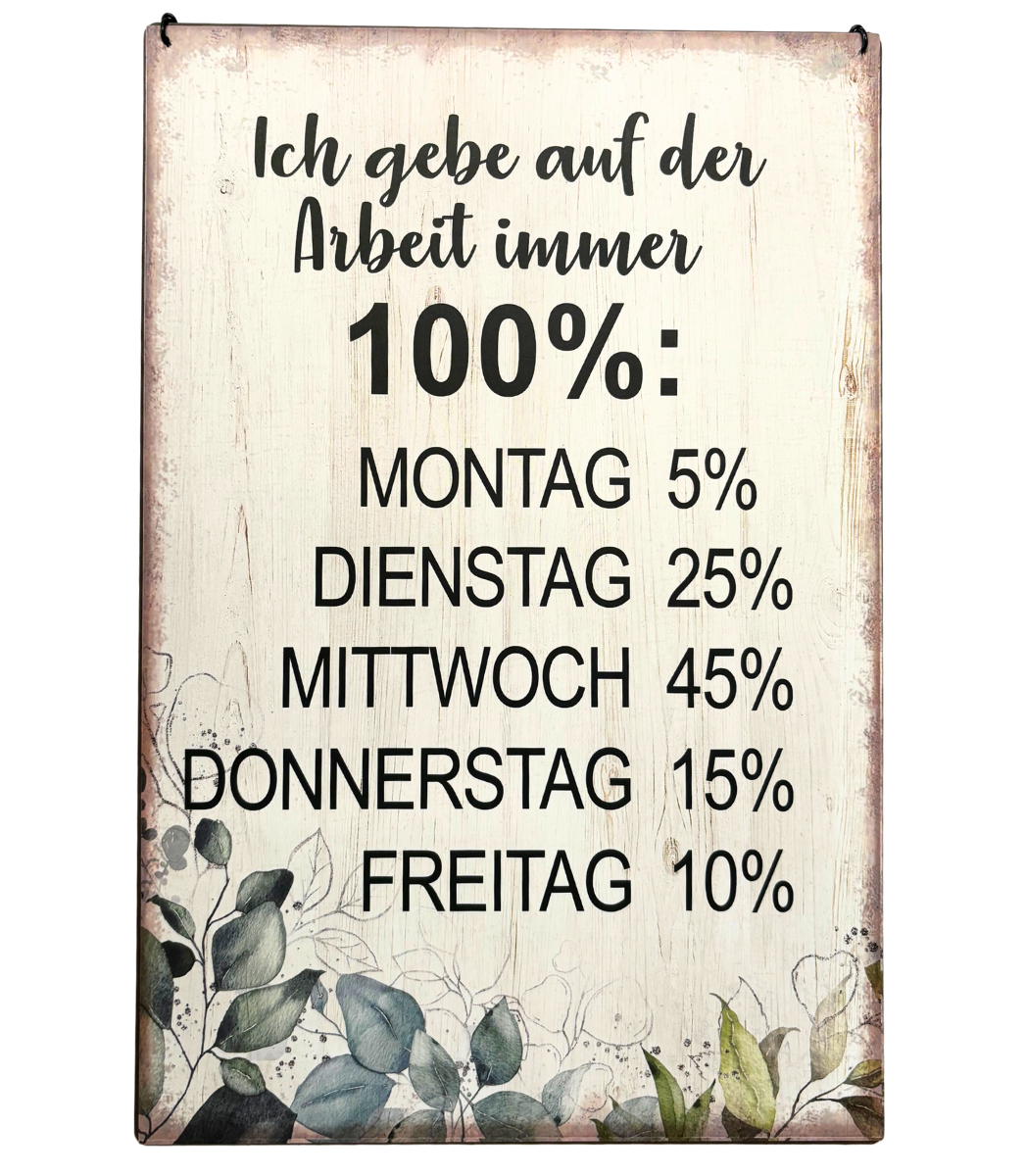 Schild "100 Prozent"