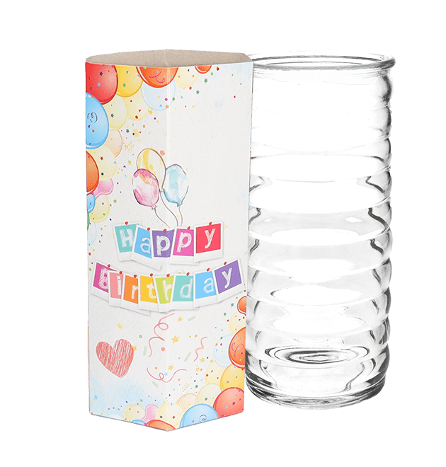 Vase "Happy Birthday" (bis 30 Stiele) - Blume Ideal
