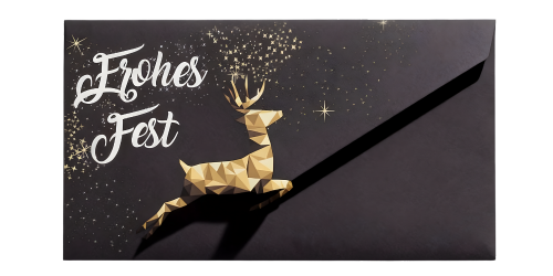 Briefumschlag "Frohes Fest“ – Mit Rentier (DIN Lang)