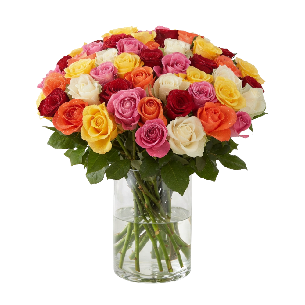 40 bunte Rosen - Blume Ideal