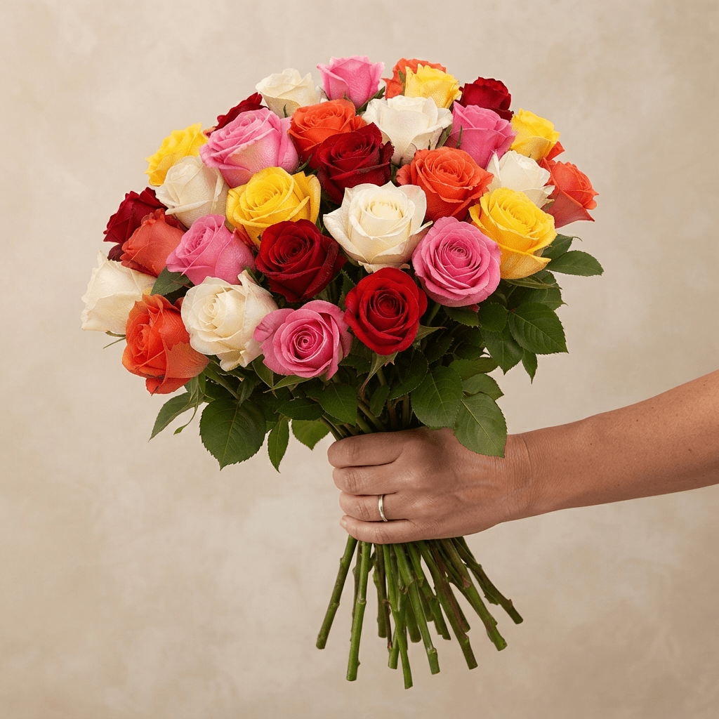 60 bunte Rosen - Blume Ideal