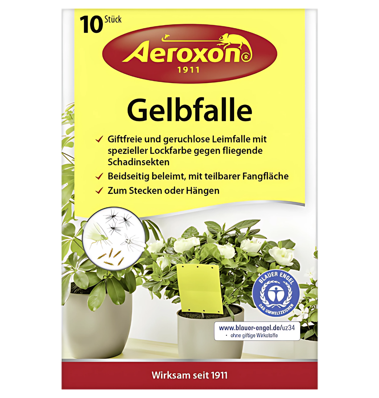 Aeroxon - Gelbfalle für Topfpflanzen (10er Pack)