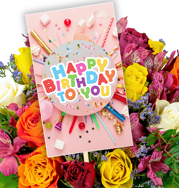 Happy Birthday - Blumenstecker