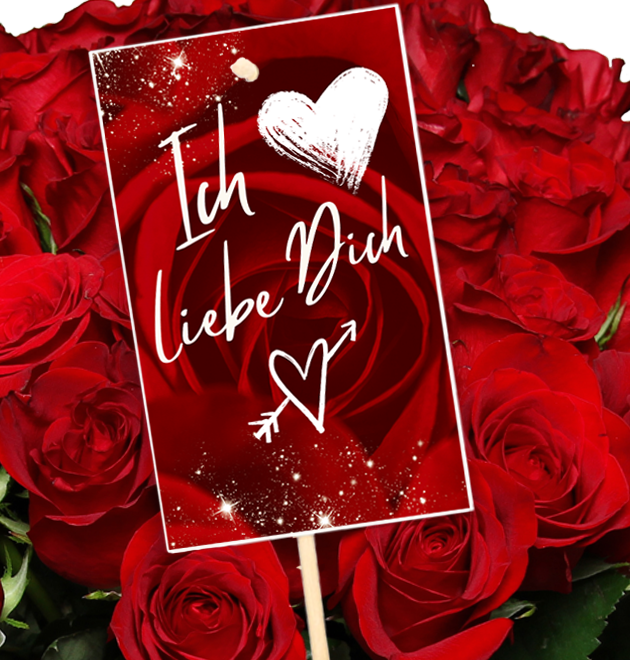 Ich liebe Dich - Blumenstecker
