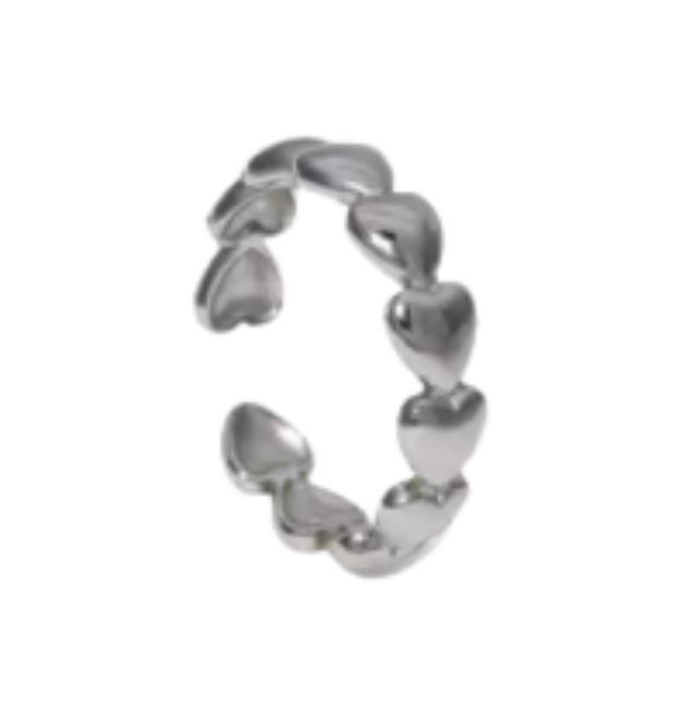 Verstellbarer Ring, Herzform 