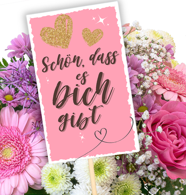 Schön, dass es dich gibt - Blumenstecker