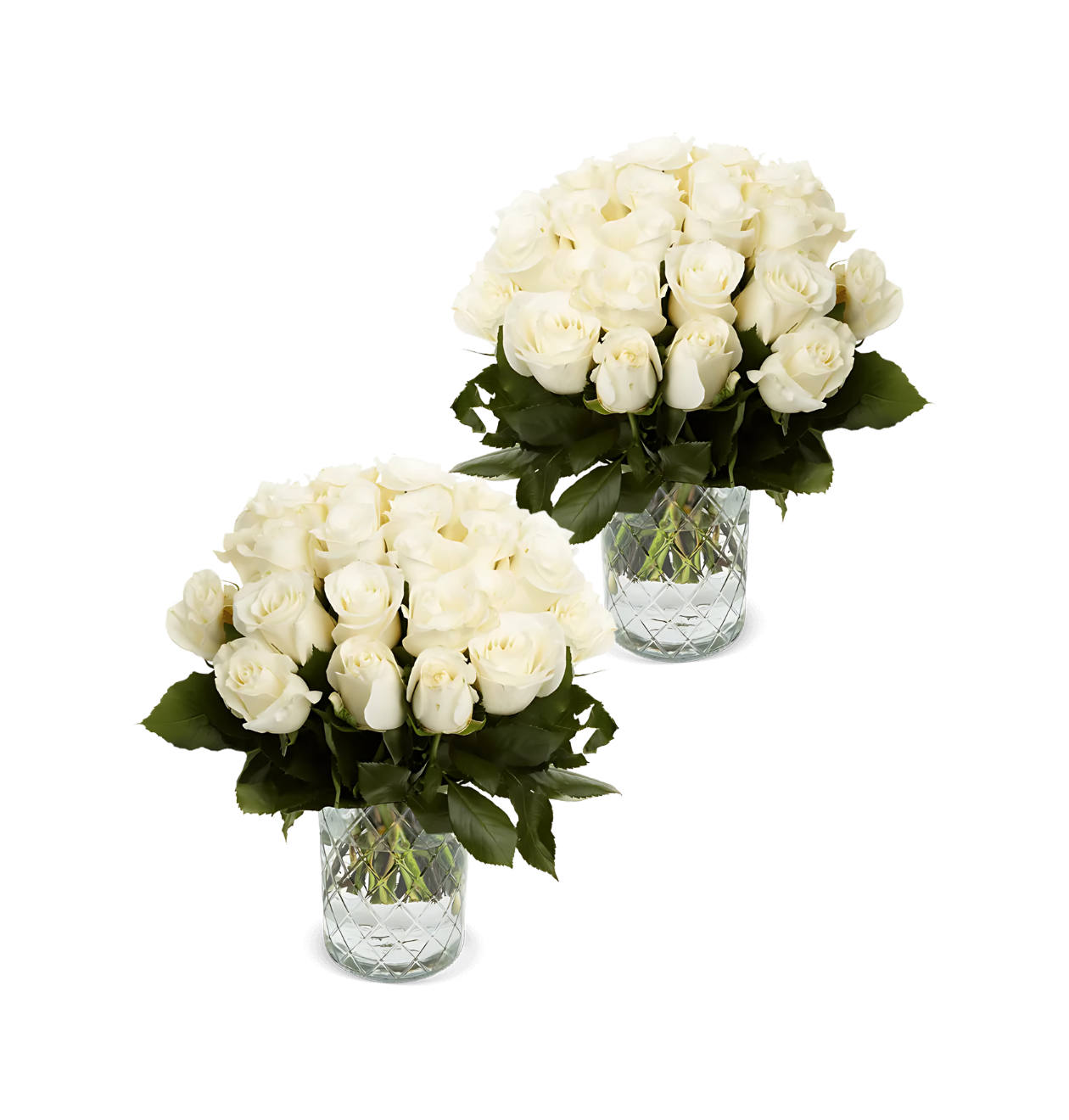 80 Weiße Rosen (2x40 Stück)