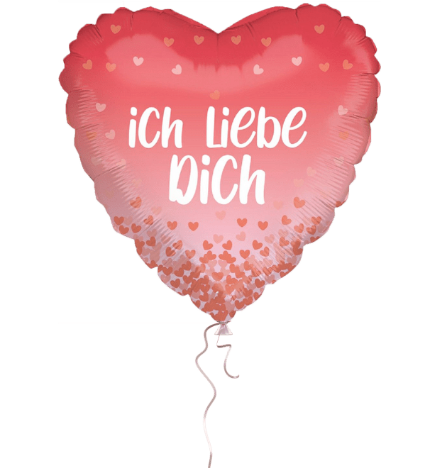 Heliumballon - ich Liebe Dich I Rot - Rosa - Herzen - Blume Ideal