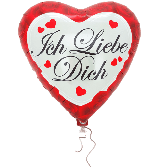 Heliumballon - Ich Liebe Dich I Weiß - Rot - Herz - Glanz - Blume Ideal