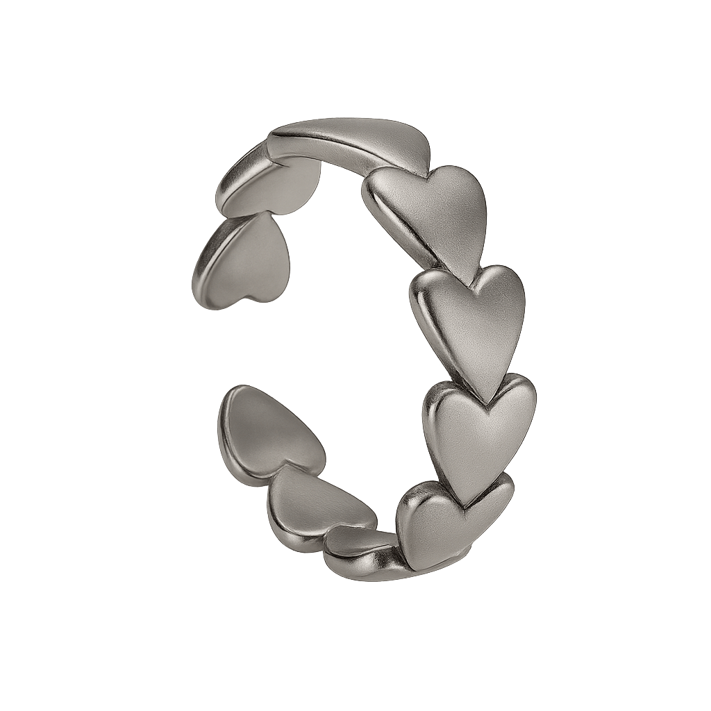 Verstellbarer Ring, Herzform 