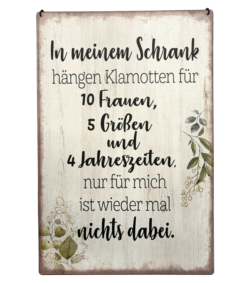 Schild "In meinem Schrank" - Blume Ideal