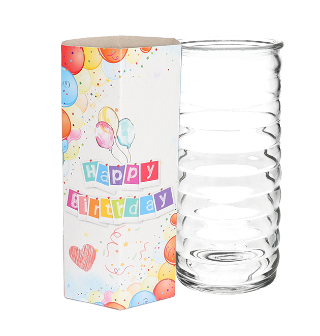 Vase "Happy Birthday" (bis 30 Stiele)