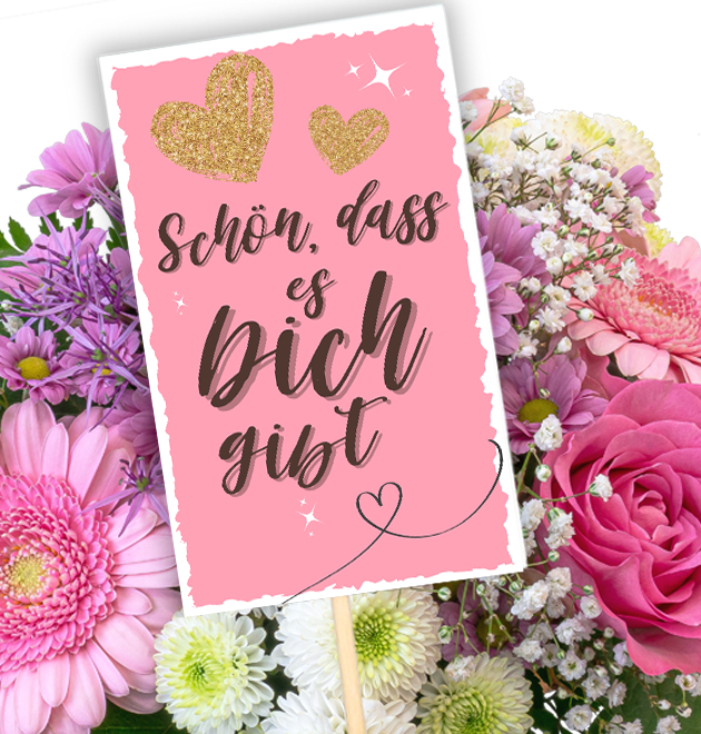 Schön, dass es dich gibt - Blumenstecker